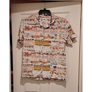 Obey Egyptian Pattern 100% Cotton Short Sleeve Collared Polo Shirt Size Small